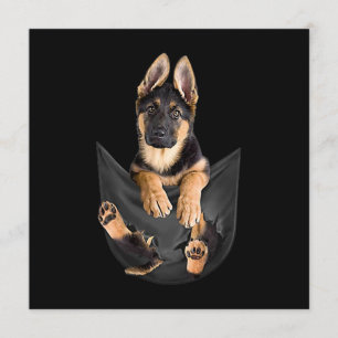 Tyska shefherd in Pocket T-Shirt Rolig hund Älskar Inbjudningar