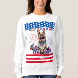 Tyska shefherd Lycklig 4:e juli Independence day T Shirt