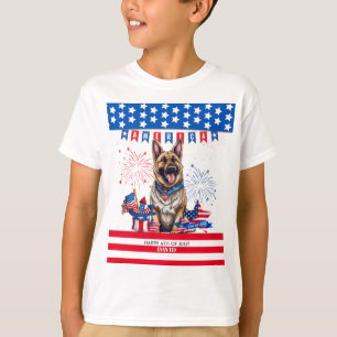 Tyska shefherd Lycklig 4:e juli Independence day T Shirt