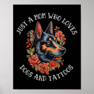 Tyska shefherd Mamma som Kärlek Hundar och Tattoos Poster