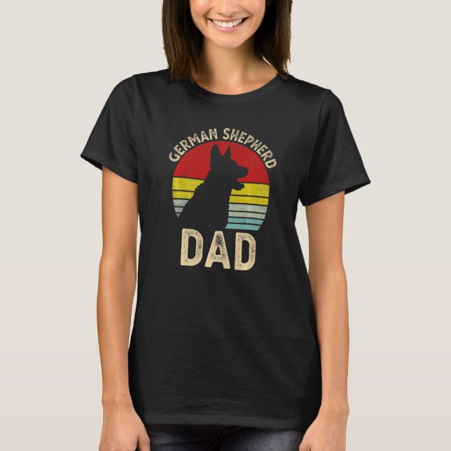 Tyska shefherd Pappa Hund:s Lycklig Fars dag 1 T Shirt (Framsida)