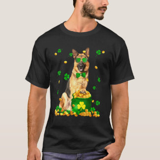 Tyska shefherd Stpatricks Day Hund Pappa Hund Mamm T Shirt