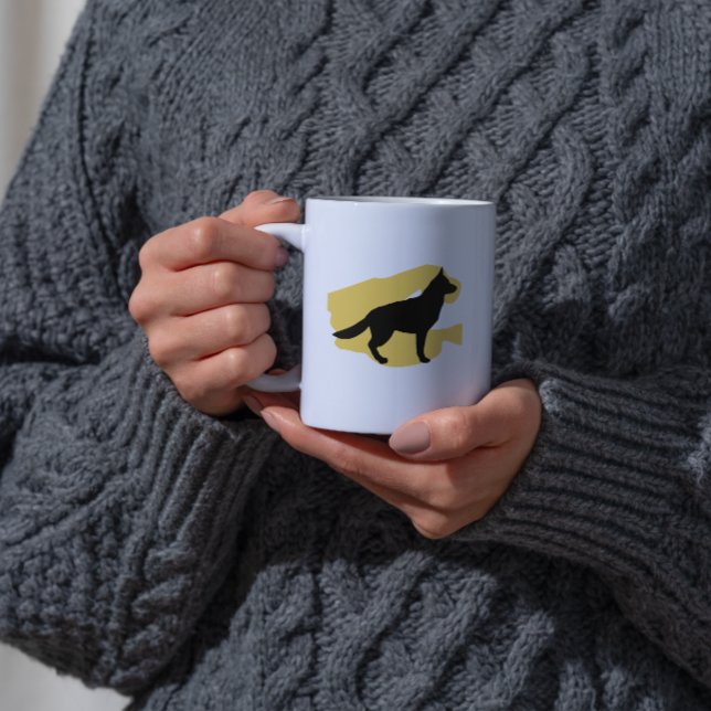 Tyska Shephard Silhouette Mugg (Skapare uppladdad)