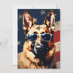 Tyska shepherd 4:e juli Independence day Julkort
