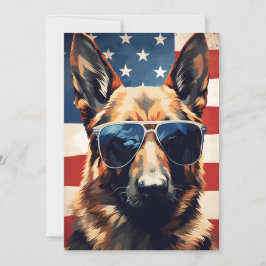 Tyska shepherd 4:e juli Independence day Julkort