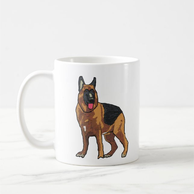 Tyska shepherd Alsatian Kaffemugg (Vänster)