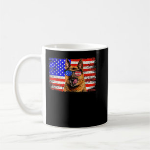 Tyska Shepherd American Flagga USA Fantastisk Kaffemugg