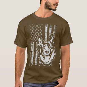 Tyska Shepherd American USA flagga Hund älskare T Shirt