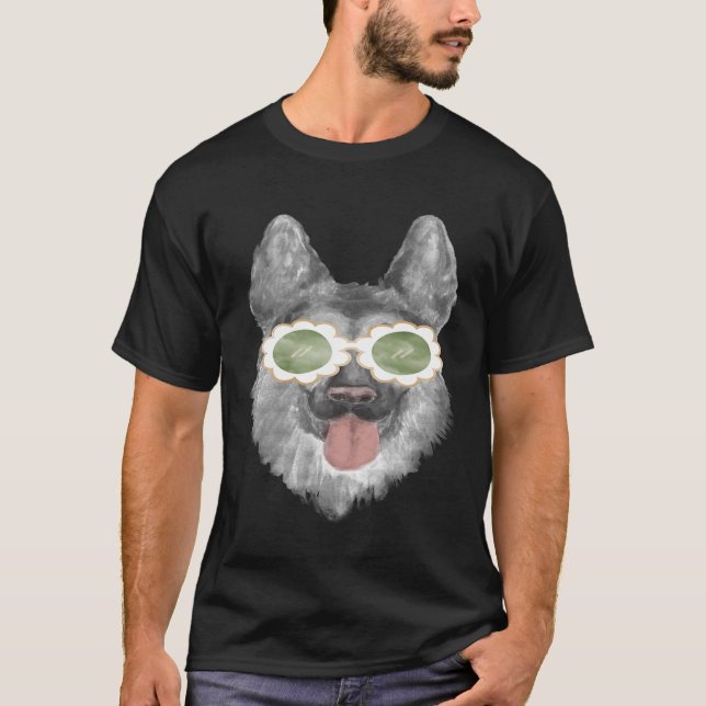 Tyska shepherd Animal Hund Mamma Pappa T Shirt (Framsida)