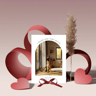 Tyska Shepherd Arch Photo Woof You-Valentineser Julkort
