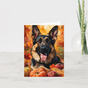 Tyska shepherd Autumn-Thanksgivingen Kort