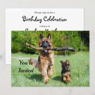 Tyska shepherd Birthday Inbjudningar
