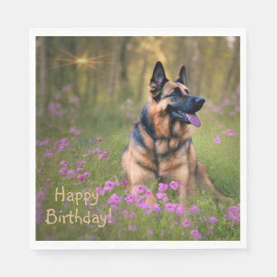 Tyska shepherd Birthday Pappersservett