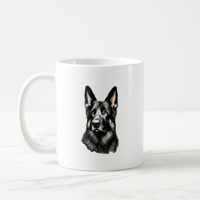 Tyska shepherd Black och Tan Kaffemugg (Vänster)