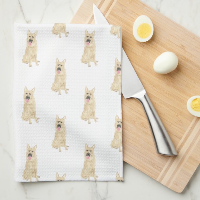 Tyska shepherd (Black & Tan) Kökshandduk (Vikt i Fjärdedel)