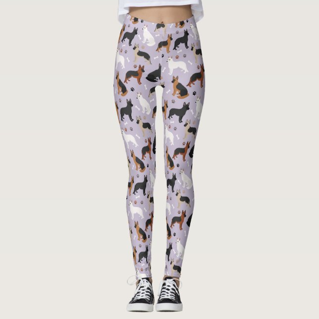 Tyska shepherd Bones och Tass Leggings (Framsida)