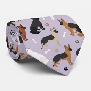 Tyska shepherd Bones och Tass Neck Tie Slips