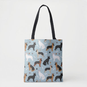 Tyska shepherd Bones och Tass Tote Bag Tygkasse