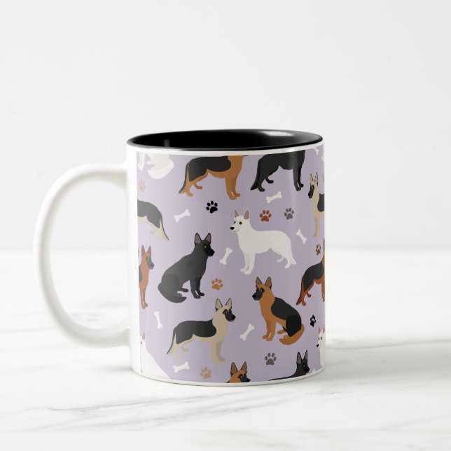 Tyska shepherd Bones och Tass Two Tone Coffee Mugg (Vänster)