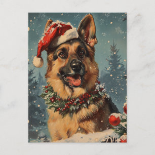 Tyska shepherd christmas vykort