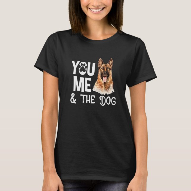 Tyska shepherd, du och min Hund Mamma T Shirt (Framsida)