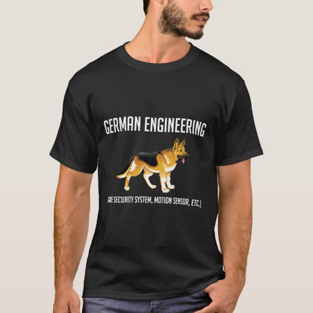 Tyska shepherd Engineering Home Security System T Shirt (Framsida)