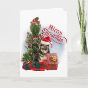 Tyska Shepherd God jul Helgkort