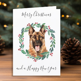 Tyska Shepherd God jul Trendig Hund Helgkort