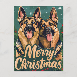 Tyska Shepherd God jul Vykort
