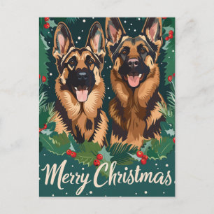 Tyska Shepherd God jul Vykort