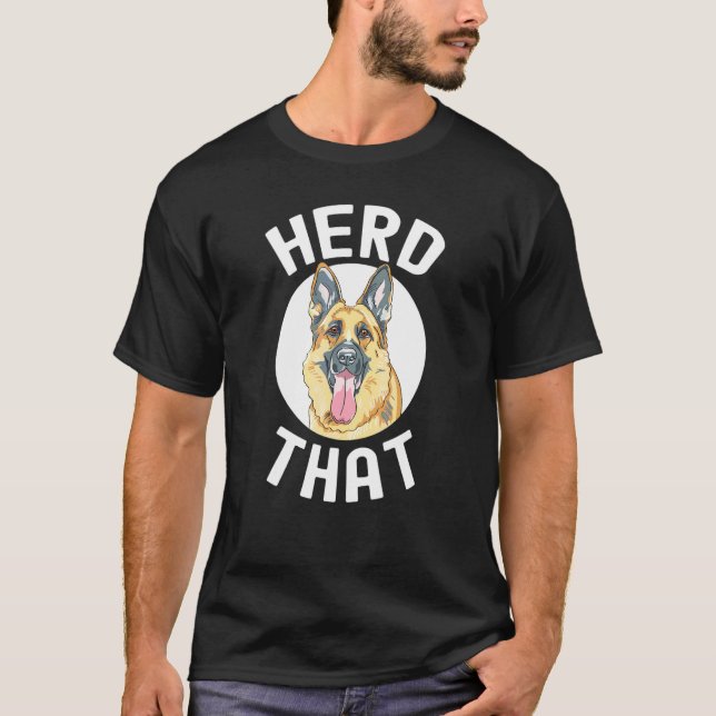Tyska shepherd Herd that Cute Gsd Hund T Shirt (Framsida)