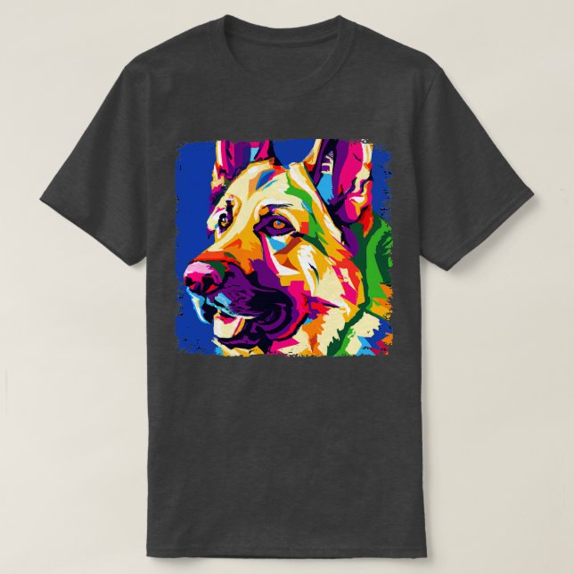 Tyska Shepherd Hund Art Hund älskare Gifts 7 T Shirt (Design framsida)