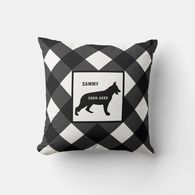 Tyska shepherd Hund aveln Buffalo Check Memorial Kudde (Framsida)