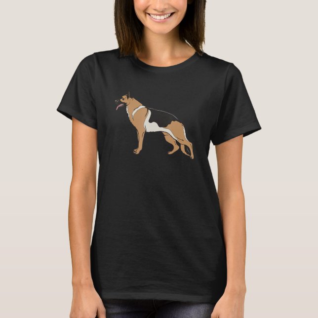 Tyska shepherd Hund aveln Hund K9 Unit Police Gi T Shirt (Framsida)