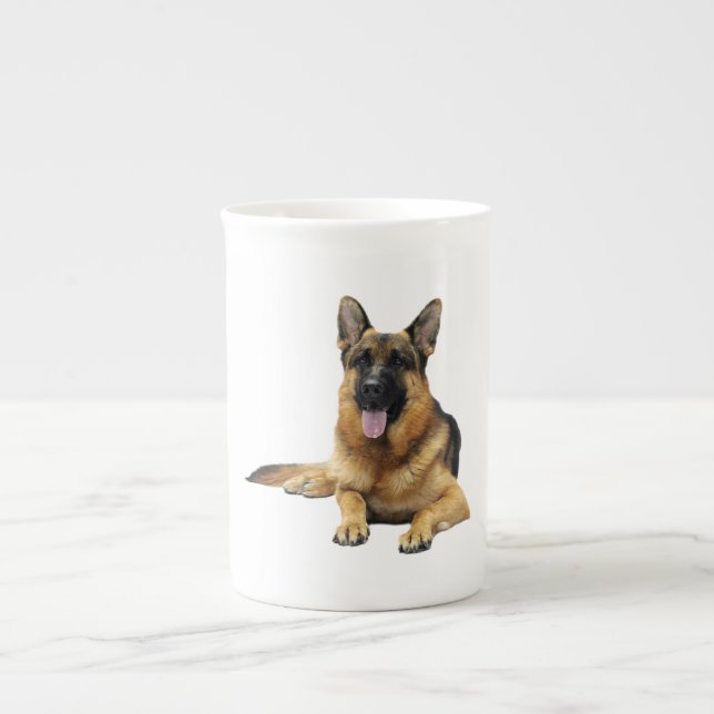 Tyska shepherd Hund Benporslin Mugg (Framsidan)