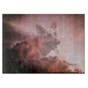 Tyska Shepherd Hund Clouds Heaven Art Porträtt GSD
