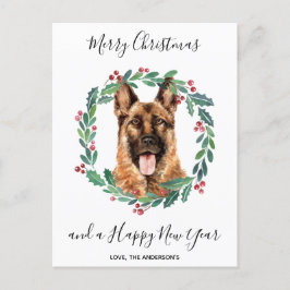 Tyska Shepherd Hund Elegant God jul Helg Vykort