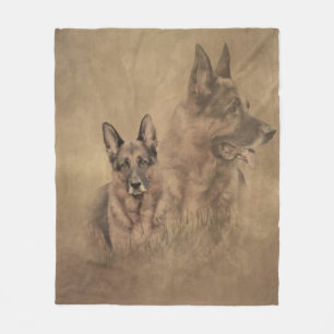 Tyska shepherd Hund Fleecefilt