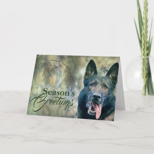 Tyska Shepherd hund - GSD Painting Helgkort (Framsida)