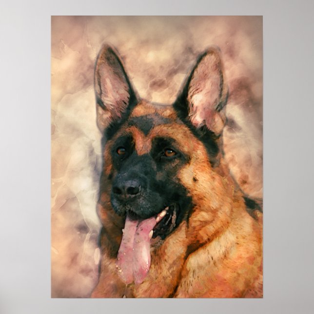 Tyska Shepherd Hund - GSD Poster (Framsidan)