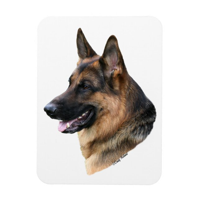 Tyska Shepherd Hund head Magnet (Vertikal)