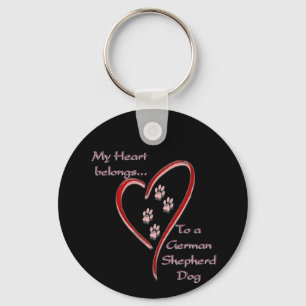 Tyska Shepherd Hund Heart-Tillhör Nyckelring