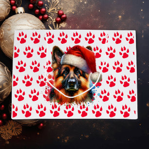 Tyska Shepherd-Hund i jultomten