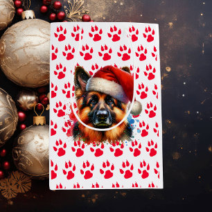 Tyska Shepherd-Hund i jultomten