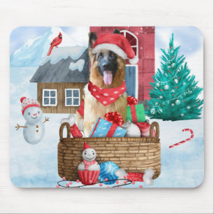 Tyska shepherd Hund i snö julhus Hund House Musmatta