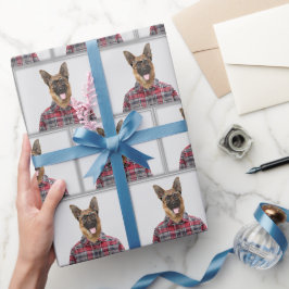 Tyska Shepherd Hund in Play Presentpapper