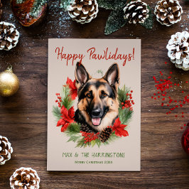Tyska shepherd Hund jul Lycklig Pawlidays Julkort