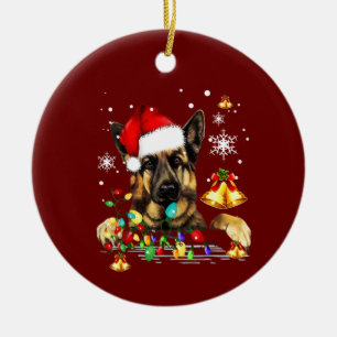 Tyska shepherd Hund Julgransprydnad Keramik