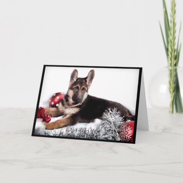 Tyska Shepherd Hund-julkort Helgkort (Framsida)