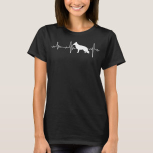 Tyska shepherd Hund Kärlek Heartbeats T Shirt